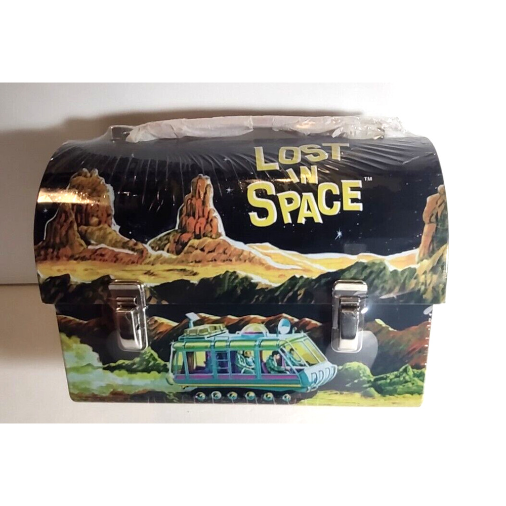 Lost in Space 1998 Metal Dome Lunchbox Sci-Fi G Whiz! Retro Look Aliens Robot